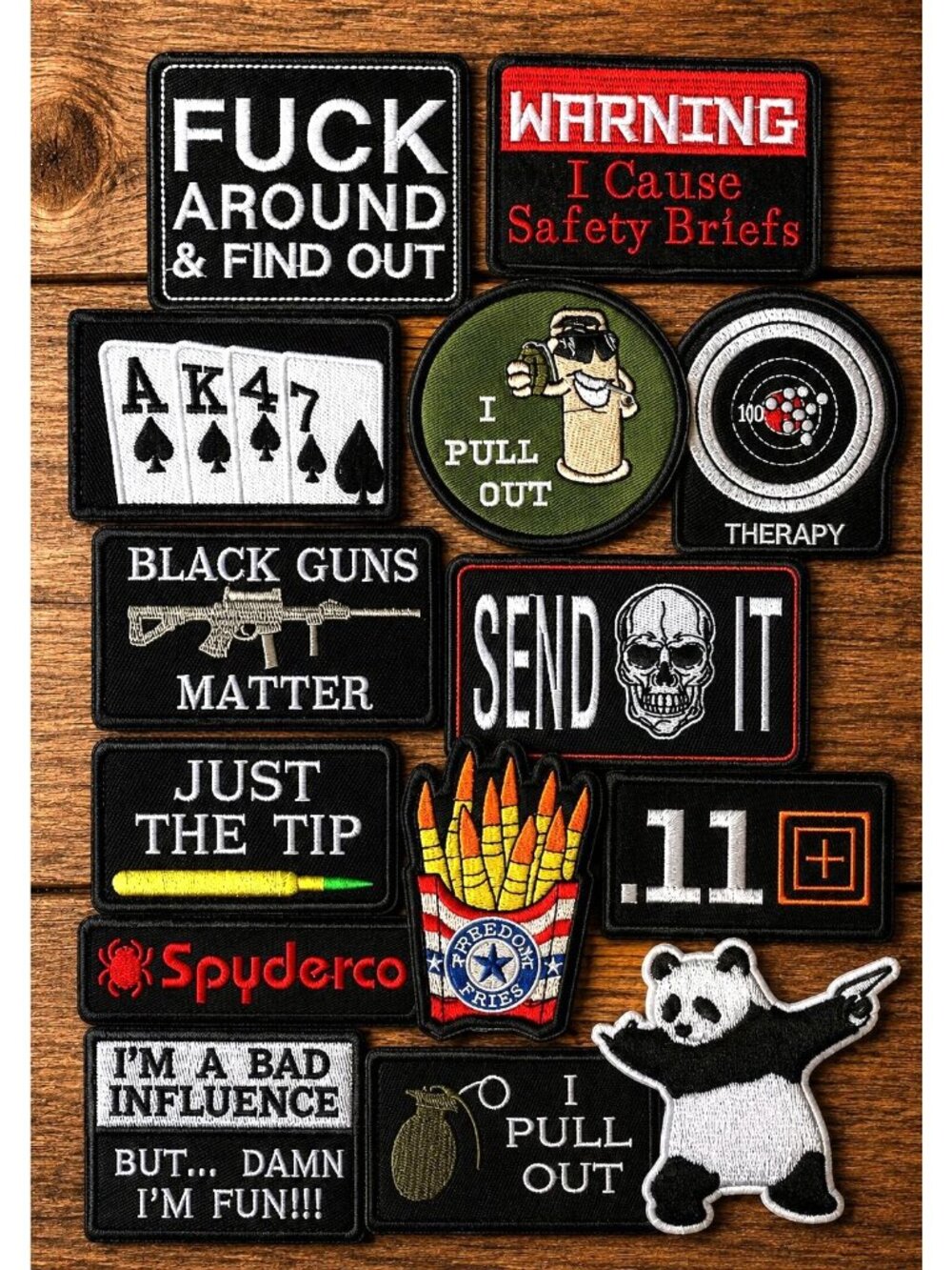 10pcs Assorted Tactical Morale Iron-On Patch Grab Bag